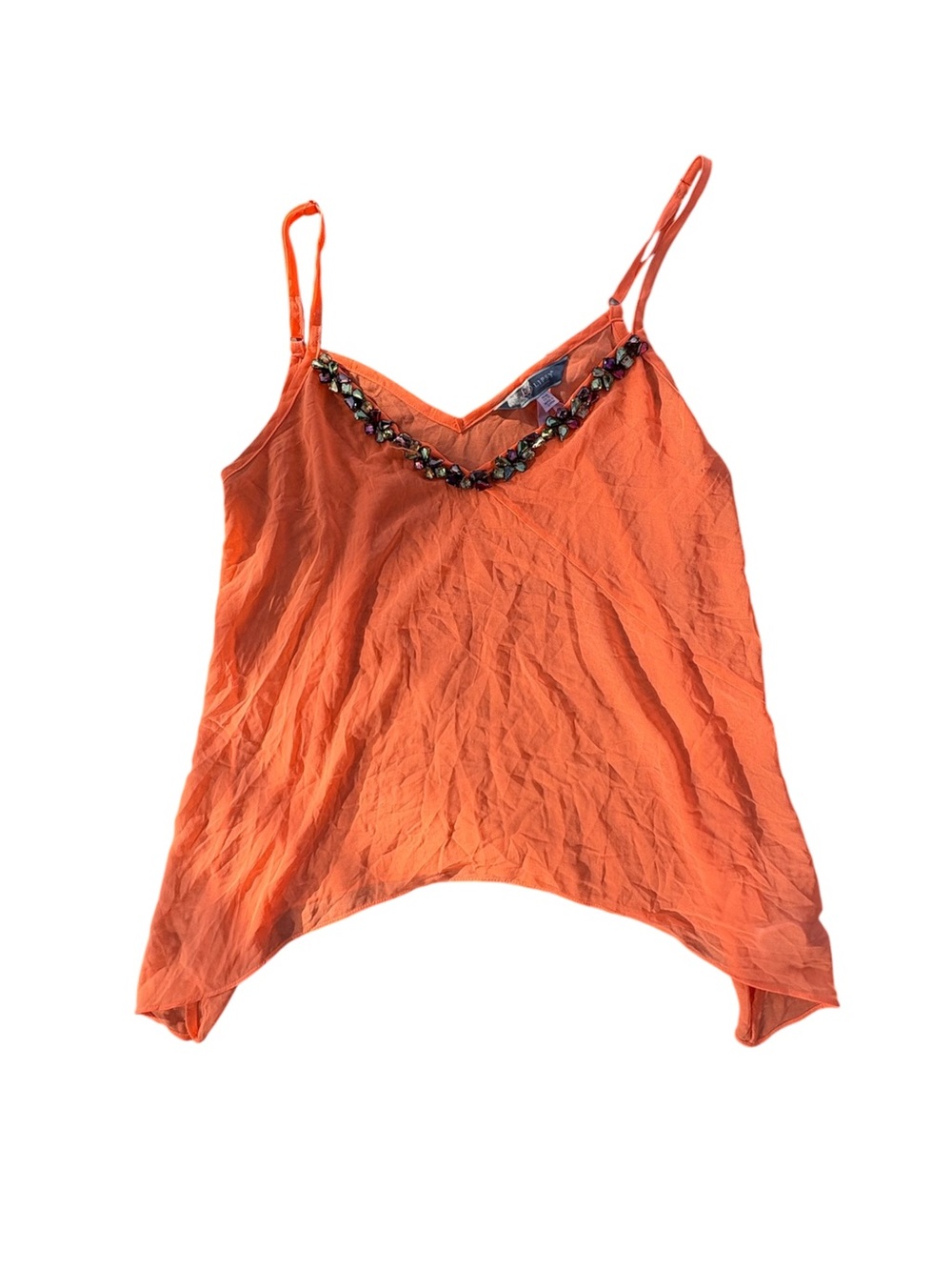 Lipsy Y2K Beaded V-Neck Camisole Orange Fairy